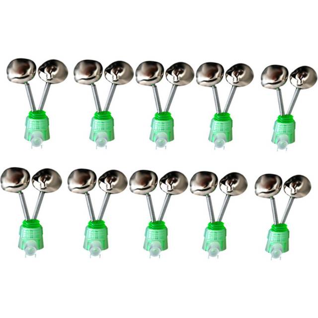 100PCS Twin Spiral Bells Fishing Bite Alarms Outdoor Night Carp Fishing Rod Tip Clips Tool Accessories peche