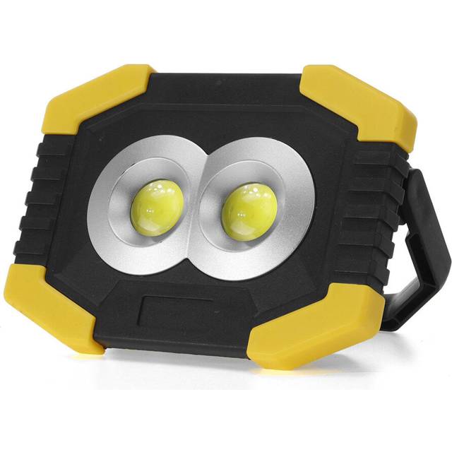 (Yellow, Solar Optioned) 30W COB LED USB Solar Work Light Spotlight Waterproof 3 Modes Flood Lamp Outdoor Camping Tent Emergency Lantern