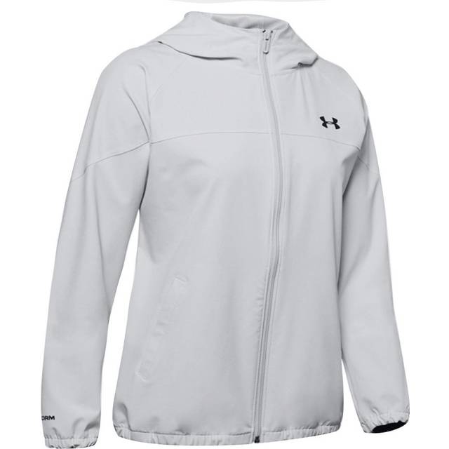 Under Armour Womens Woven Branded Full Zip Hoodie Grey 1351794 014 Textile - Size Small