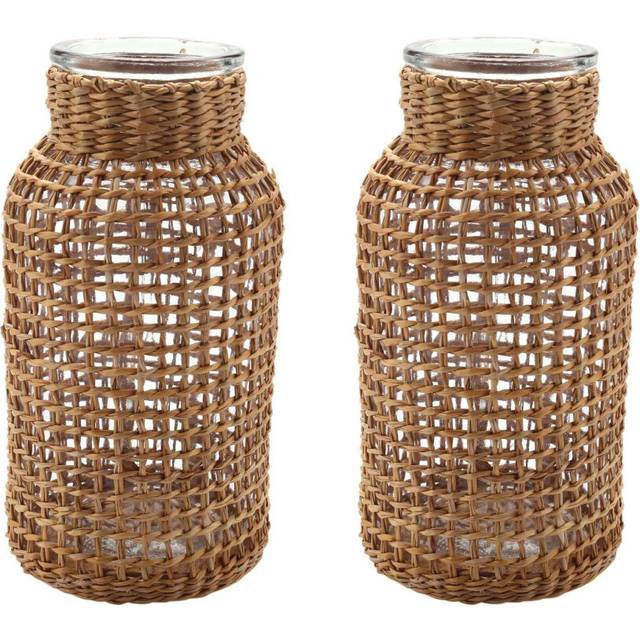 2X Straw Glass Flower Vase Japanese Flower Pot in the Nordic Contracted to -S