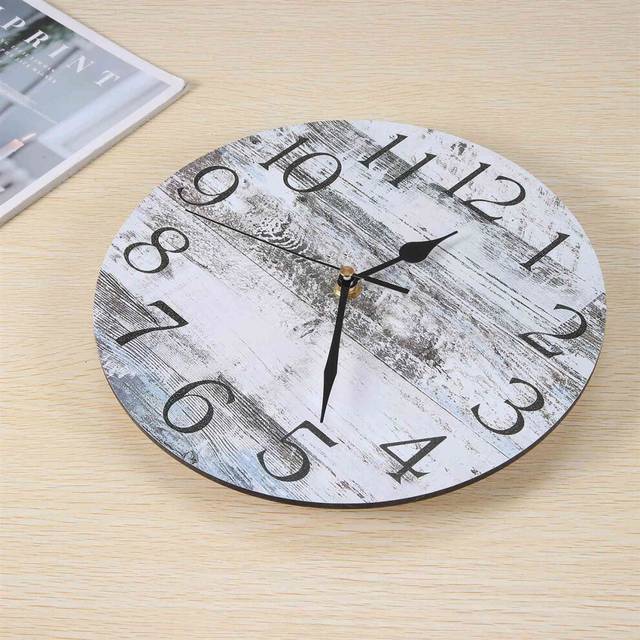 Wall Clock, Rustic Clock Decor,Retro Wall Clocks Bathroom Bedrooms Living Room (10 Inch)