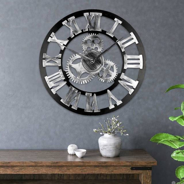 50CM EXTRA LARGE ROMAN NUMERALS SKELETON WALL CLOCK BIG GIANT