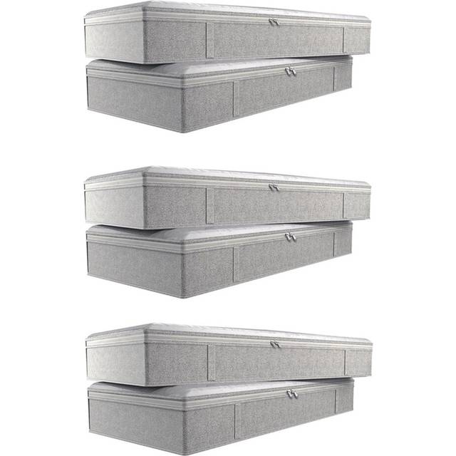 6X Foldable Under Bed Bags Under Bed Storage Boxes Thick Breathable Underbed Clothes Storage Bags Organizer