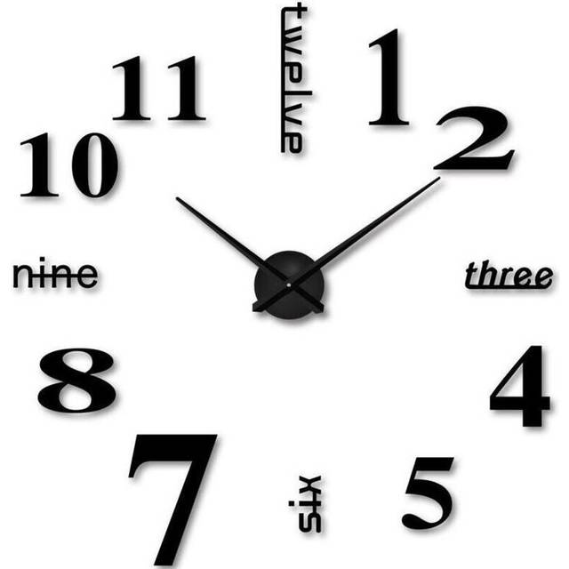 3D Mirror Number Wall Clock Stickers 40cm Modern Design DIY Digital Wall Clocks for Home Art Living Room Office Decoration Clock