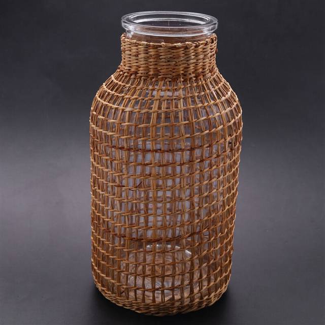 3X Straw Glass Flower Vase Japanese Flower Pot in the Nordic Contracted to -L