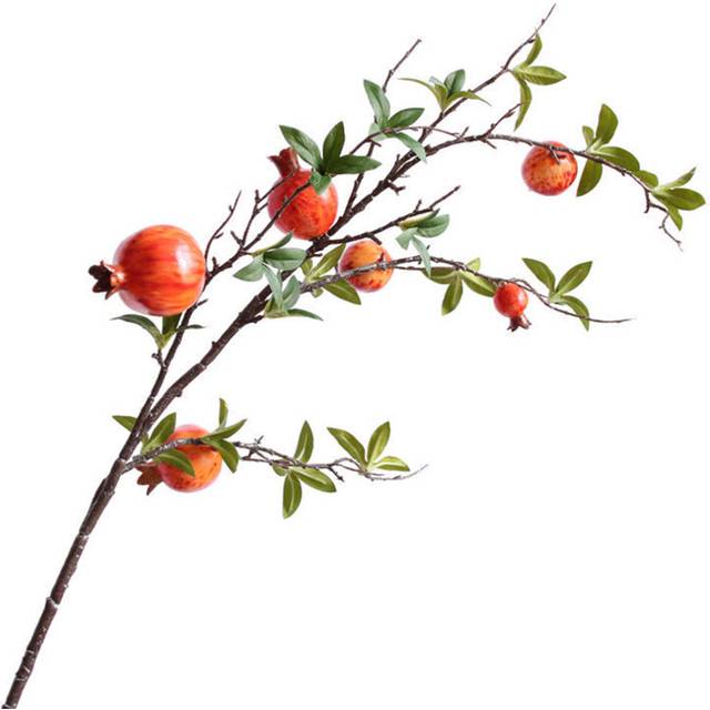 5PCS Artificial Plants Fruit Berries Pomegranate 95cm Faux Persimmon Branch 80cm Plastic Branches Office Aesthetic Room Decor
