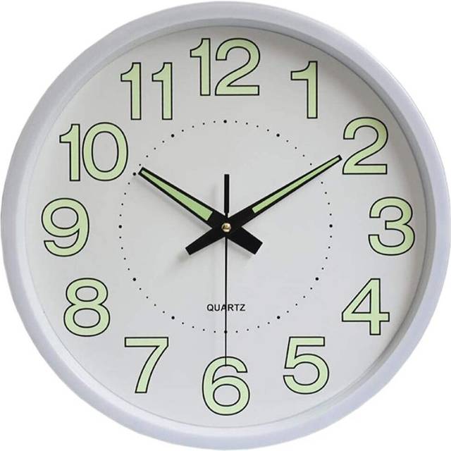 30 cm large wall clock, no ticking movement for silent quartz digital luminous wall clock for living room