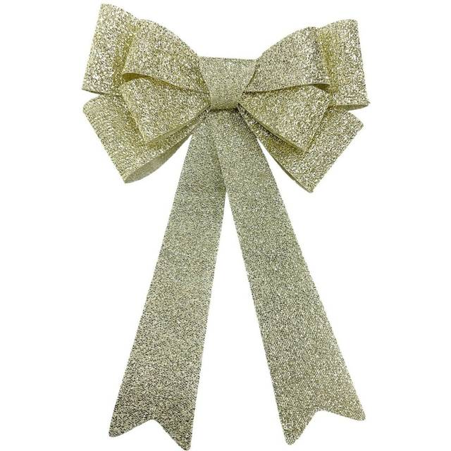 LED Christmas Gold Door Bow Ribbon