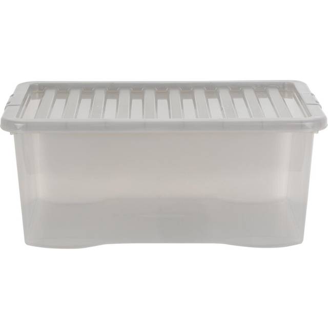 Wham Crystal 45 Liter Plastic Storage Box With Lid 60 x 40 x 25 cm - Tint Grey
