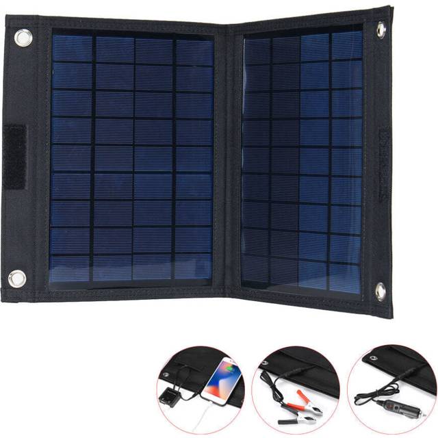 20W 18V Folding Solar Panel Charger USB Backpacking Power Bank Power Supply for Camping Travel