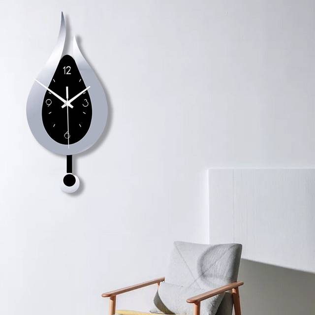 Modern Acrylic Pendulum Waterdrop Wall Clock Wall Hanging Silent Clock Home Deco