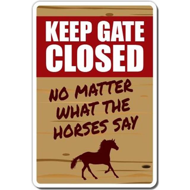 SignMission Z-1014-Keep Gate Closed Horse 10 x 14 in. Warning Sign - Keep Gate Closed Horse Farm