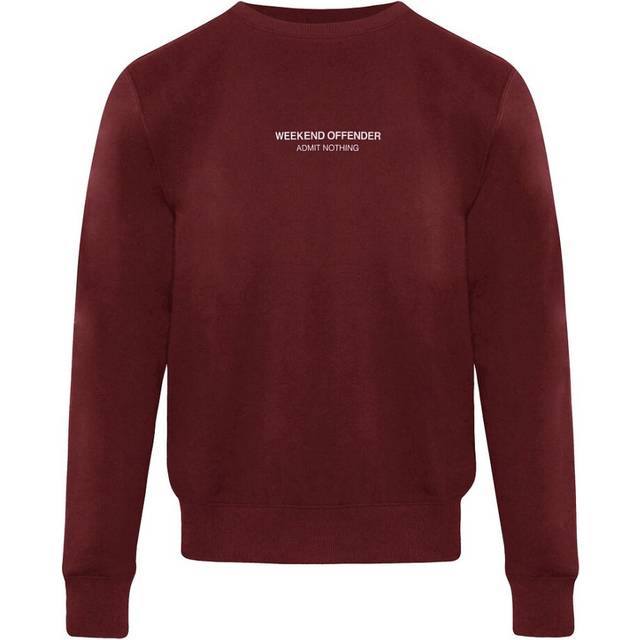 Weekend Offender Logo Mens Wine Sweater - Red Cotton - Size Medium