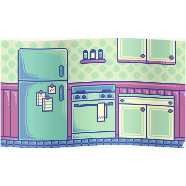 Posters Kitchen (Pixel) 16x20 inch or 20x20 inch Wall Art Soccer Print