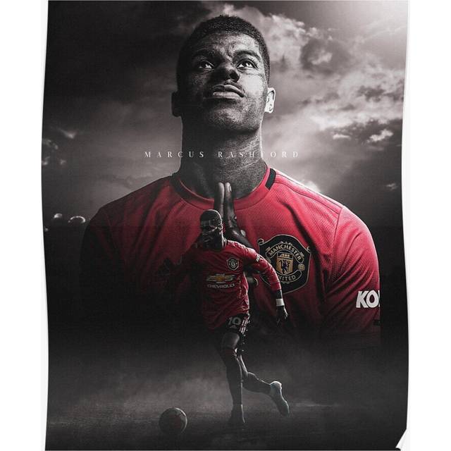Posters Rashford Art 16x20 inch or 20x20 inch Wall Art Soccer Print