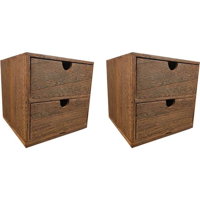 2X Wooden Box Storage Drawer Wooden Chest of Drawers Jewelry Cosmetics Organizer Office Home Decoration Storage Box A