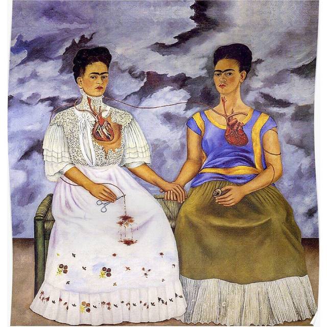 Posters The Two Fridas by Frida Kahlo 16x20 inch or 20x20 inch Wall Art Soccer Print