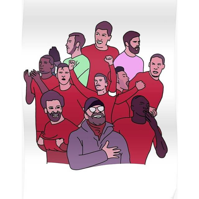 Posters Liverpool FC Cartoon 16x20 inch or 20x20 inch Wall Art Soccer Print