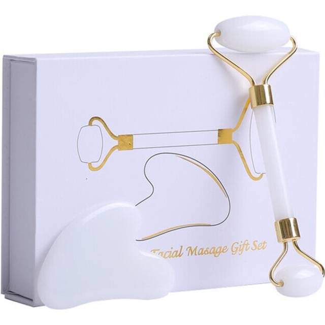 (a-type 013) Natural White Crystal Jade Roller Gua Sha Massage Face Lifting Massager Gouache Stone Facial Anti Wrinkle Skin Care Beauty Tools