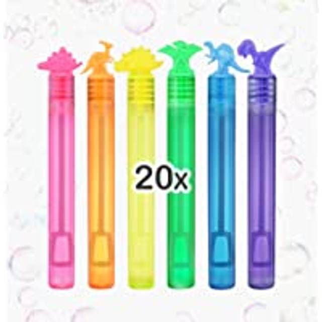 20-pack mini bubblor dinosaurie bubblor med bubbelstavsflaskor födelsedag bubbla lösningsblås för barn festtillbehör sommar utomhus leksaker