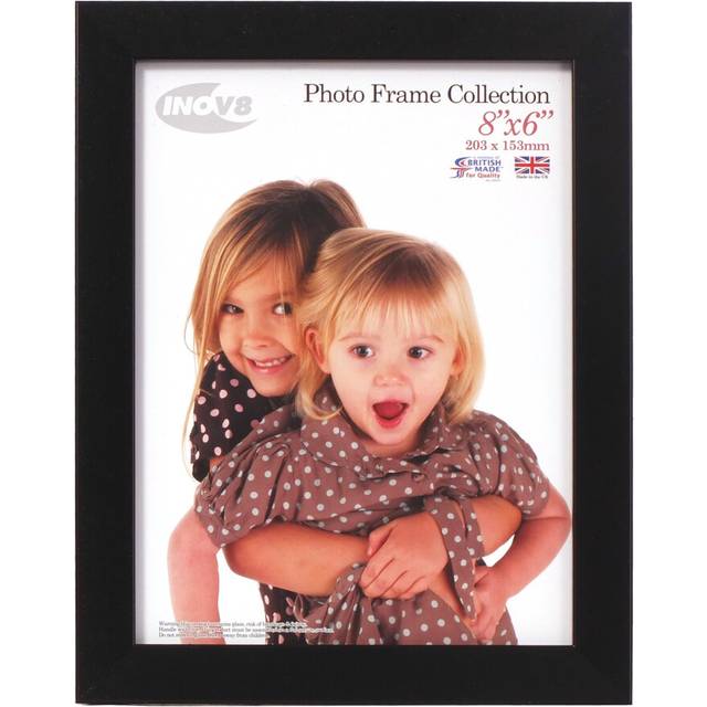 Inov8 British Made Traditional Picture/Photo Frame, Satin Black, 8x6 inch, 1PK