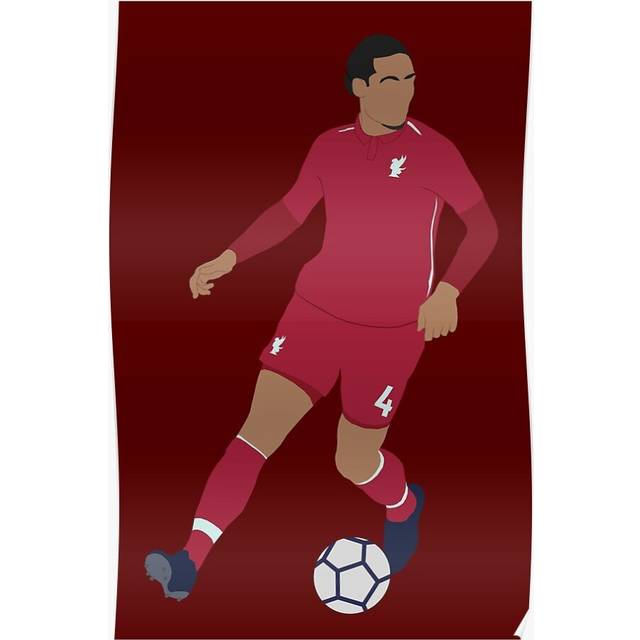 Posters Virgil Van Dijk 16x20 inch or 20x20 inch Wall Art Soccer Print