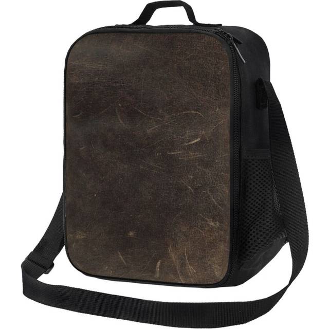 Kids Lunch Bag Rawhide - Worn Leather Insulated Tote Box for Girls Boys Back to School
