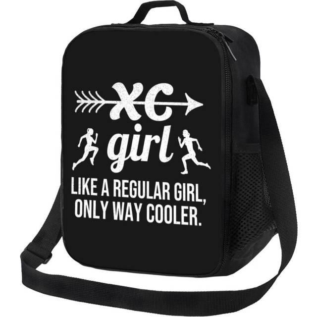 Kids Lunch Bag Cross Country Running Girl Xc Cross Country Runner Insulated Tote Box for Girls Boys Back to School