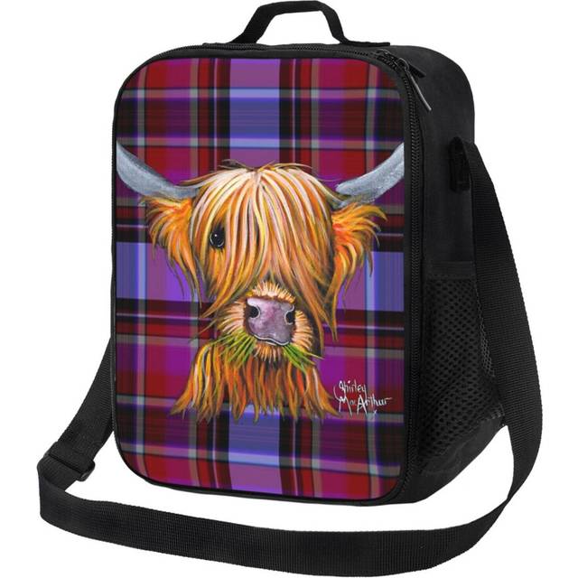 Kids Lunch Bag SCoTTiSH HiGHLaND CoW ' TaRTaN LiTTLe ViKiNG P ' By SHiRLeY MacARTHuR Insulated Tote Box for Girls Boys Back to School