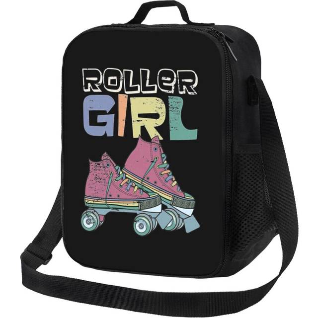Kids Lunch Bag Fun Roller Girl Roller Derby Roller Skates Gift Idea Product Perfect Gift Insulated Tote Box for Girls Boys Back to School