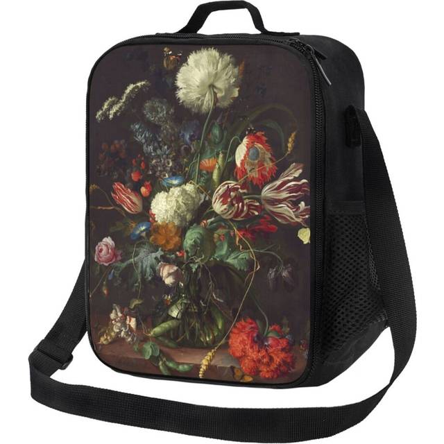Kids Lunch Bag Jan Davidsz De Heem - Vase Of Flowers (1645) Insulated Tote Box for Girls Boys Back to School