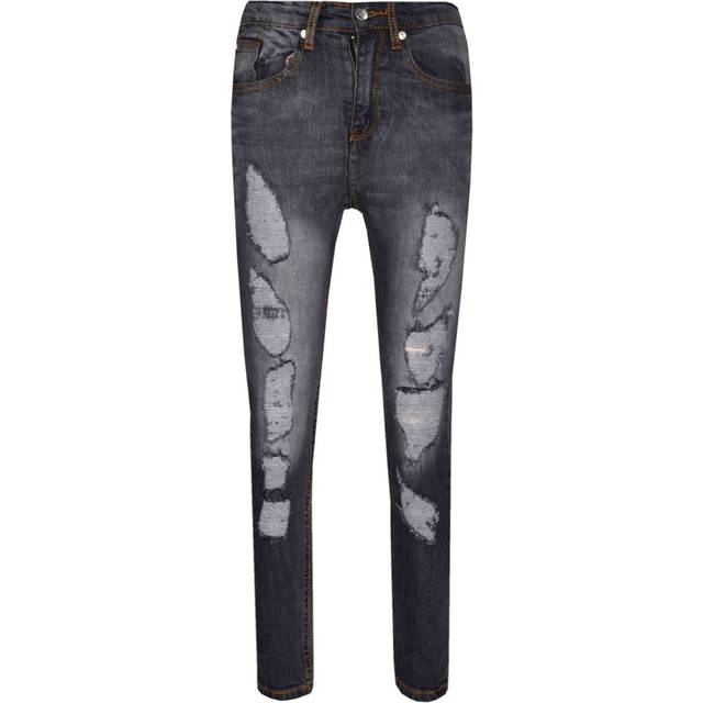 (3-4 Years, Black) Boys Stretchy Jeans Ripped Denim Skinny Jeans 5-14