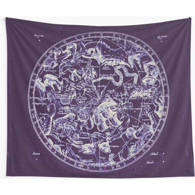 Tapestry 60x50inch Zodiac Star Sign Constellation Map Nightshade Wall Hanging Art DÃ©cor Living Room