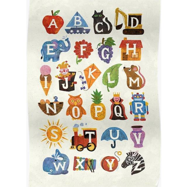 Posters Alphabet 16x20 inch or 20x20 inch Wall Art Soccer Print
