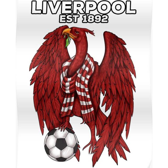 Posters The Liver Bird - Liverpool 16x20 inch or 20x20 inch Wall Art Soccer Print