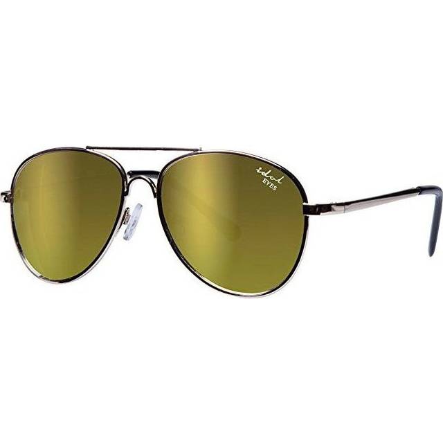 Idol Eyes Metal Aviator Kids Sunglasses with Gold Mirror Coating