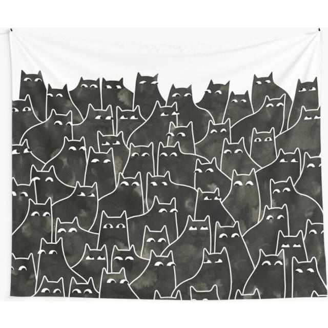 Tapestry 60x50inch Suspicious Cats Wall Hanging Art DÃ©cor Living Room