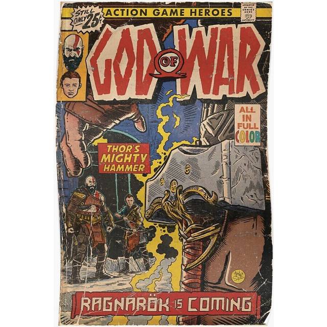 Posters God of War RagnarÃ¶k Comic book cover Fan Art 16x20 inch or 20x20 inch Wall Art Soccer Print