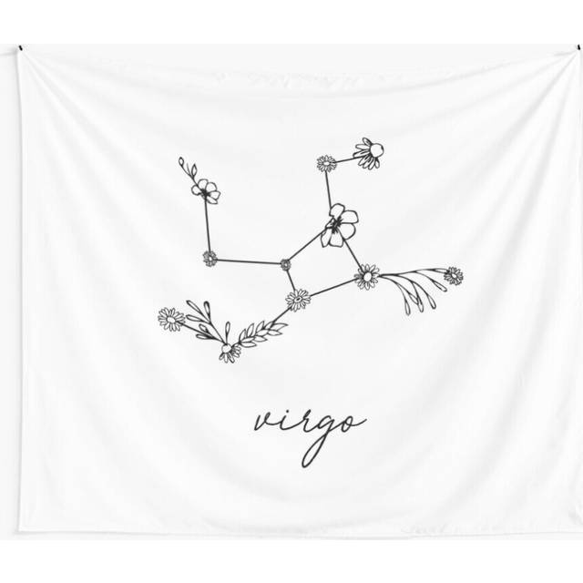 Tapestry 60x50inch Virgo Zodiac Wildflower Constellation Wall Hanging Art DÃ©cor Living Room