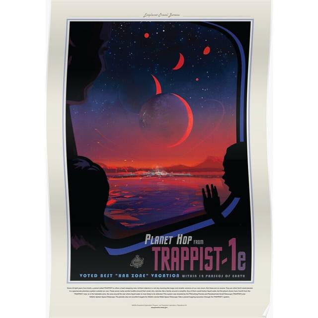 Posters NASA Space Tourisms: Trappist 1 16x20 inch or 20x20 inch Wall Art Soccer Print