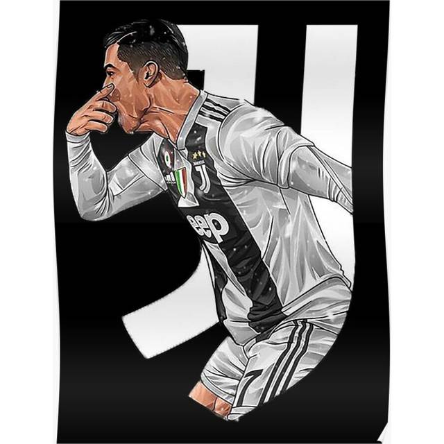 Posters Watercolor CR7 Art 16x20 inch or 20x20 inch Wall Art Soccer Print