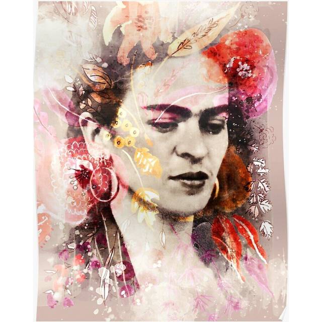Posters FRIDA KAHLO Mexican Feminist portrait painting 16x20 inch or 20x20 inch Wall Art Soccer Print