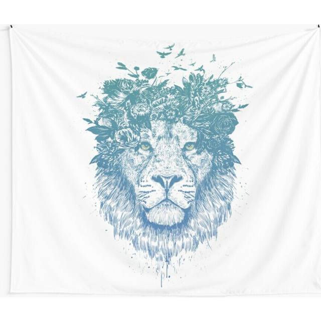 Tapestry 60x50inch Floral lion Wall Hanging Art DÃ©cor Living Room