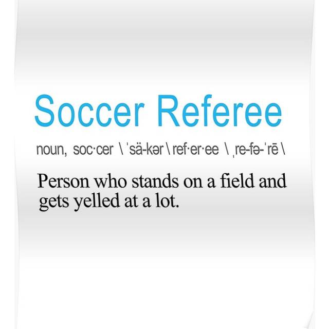 Posters Funny Soccer Referee Definition Gift Design Job Definition Soccer Ref 16x20 inch or 20x20 inch Wall Art Soccer Print