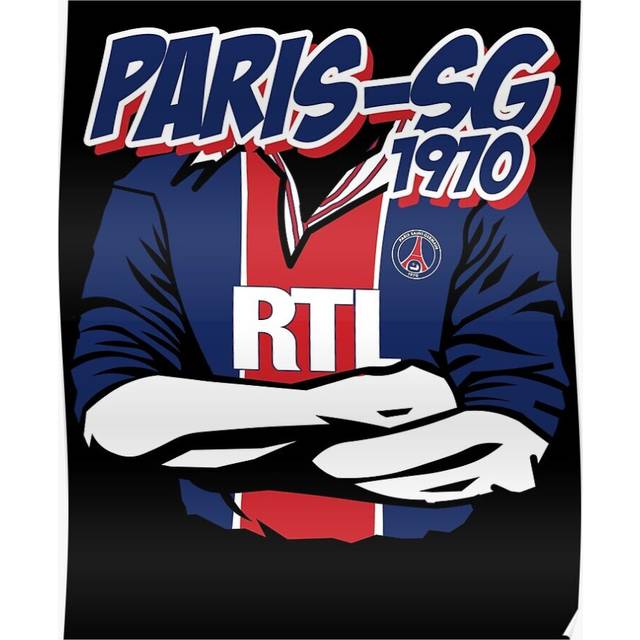 Posters PARIS-SG 1970 16x20 inch or 20x20 inch Wall Art Soccer Print