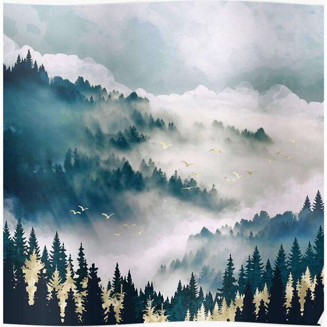 Posters Misty Mountains 16x20 inch or 20x20 inch Wall Art Soccer Print