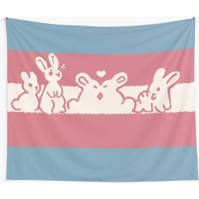 Tapestry 60x50inch Trans Flag Bunnies Wall Hanging Art DÃ©cor Living Room