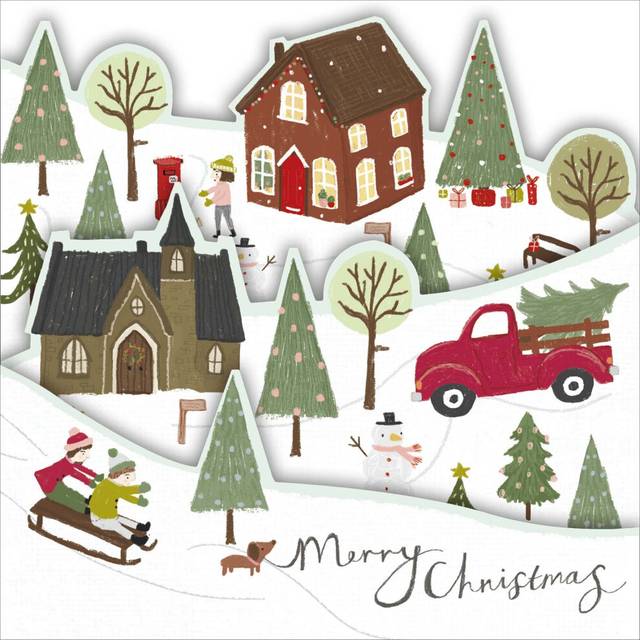 Box of 8 Die Cut British Heart Foundation Charity Christmas Cards Luxury Quality