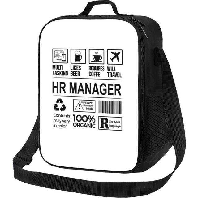 Kids Lunch Bag HR Manager MultiTasking Certified Job Gift Item, Job Profession Girls Dad Christmas Insulated Tote Box for Girls Boys Back to School