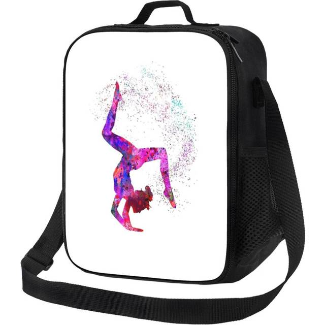 Kids Lunch Bag Gymnastics Girl, Watercolor Gymnastics, Teen Gift Insulated Tote Box for Girls Boys Back to School